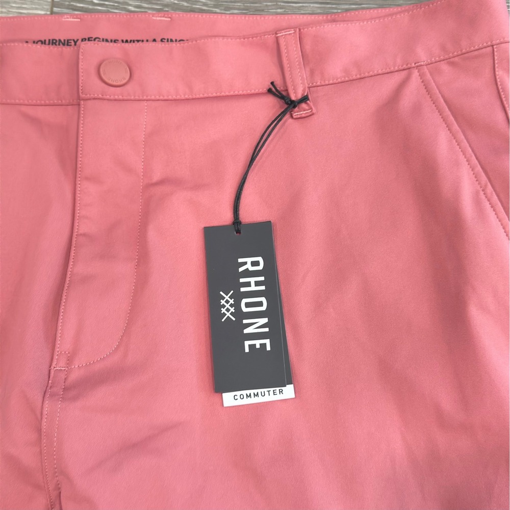 Rhone Commuter Pants Mens 38 Pink Slim Straight Performance Trousers 100036 SU23 - Picture 12 of 13